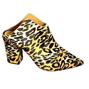 Joe’s Leopard Print Block Heel Mules Women’s Size 7